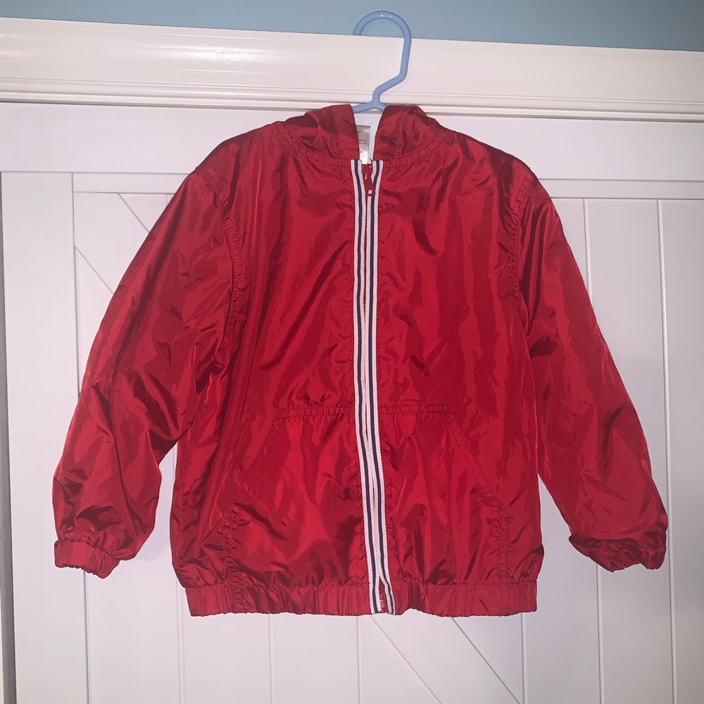 Gymboree Boys Red Hooded Windbreaker Jacket Size XS 4 Lightweight